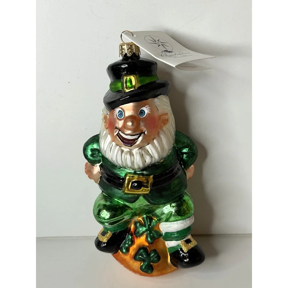 Christopher Radko Blarney Dance Leprechaun Glass Ornament Poland Tag 1999 Box